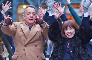 Tom Hanks and Carly Rae Jepsen film a Fiat commercial in SoHo, NYC